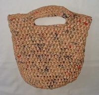 Crochet a Recycled Handbag from Plastic Grocery Bags Tan Handbag