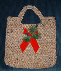 Recycled Grocery Tote Bag BrnToteTrimmed